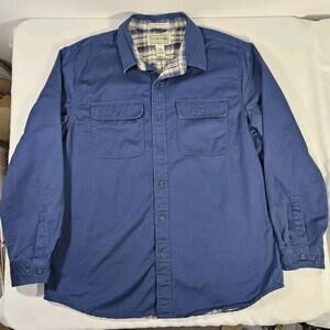 Vintage LL Bean Mens Size Large Plaid Flannel Lined Shacket Shirt